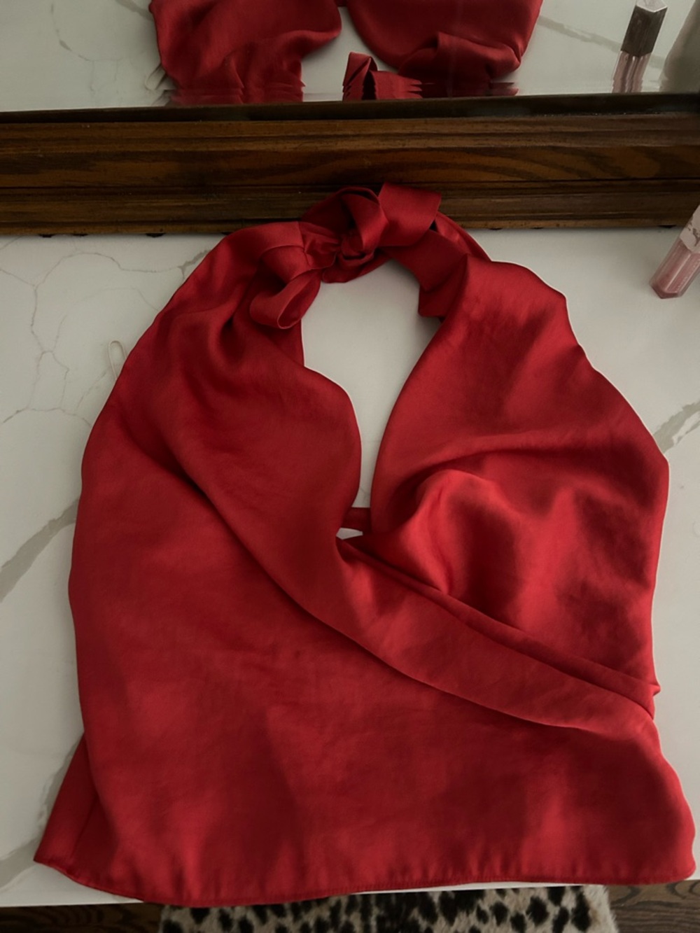 Wilfred Red Satin Halter